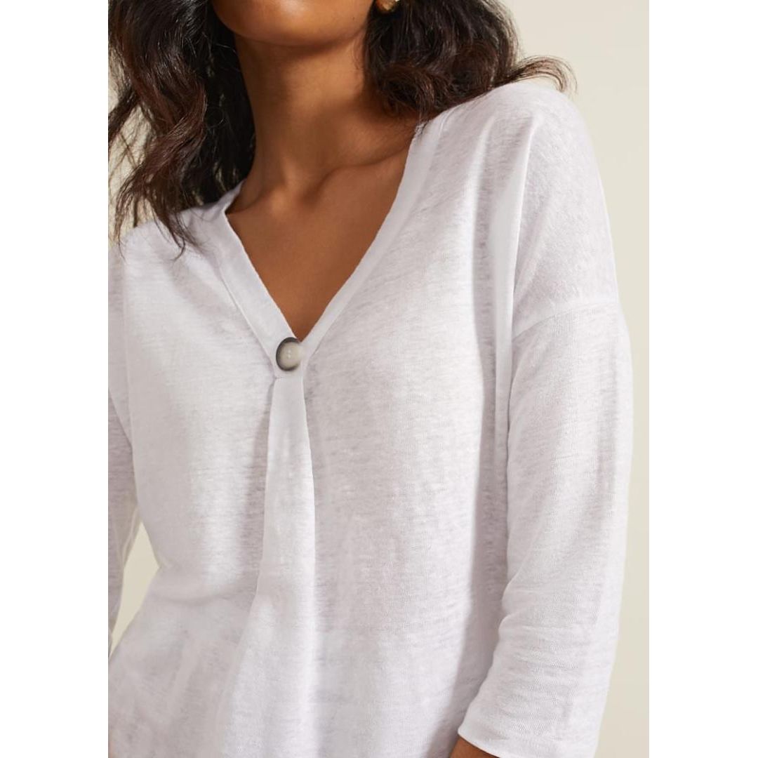 Phase Eight Leah Linen Top - White