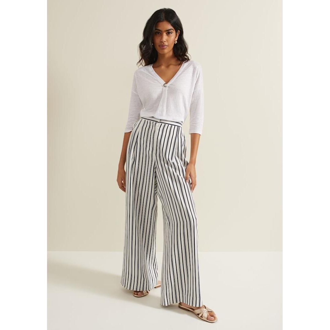 Phase Eight Leah Linen Top - White