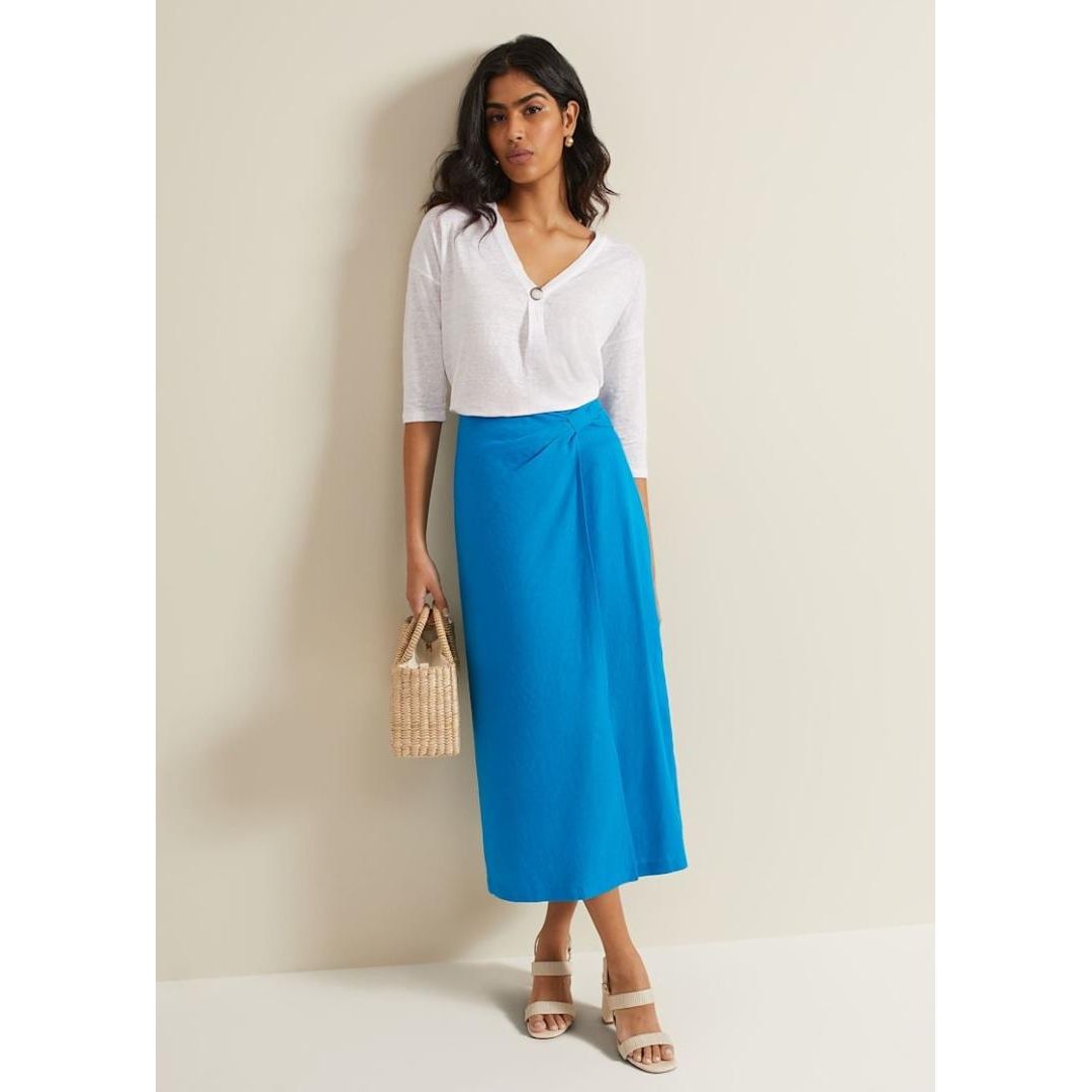 Phase Eight Leah Linen Top - White