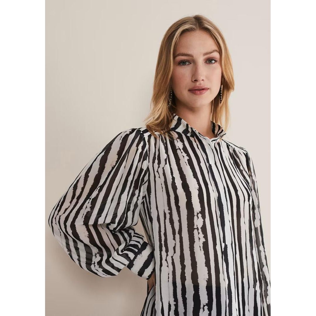 Phase Eight Leinani Mark Making Print Blouse - Black/Multi