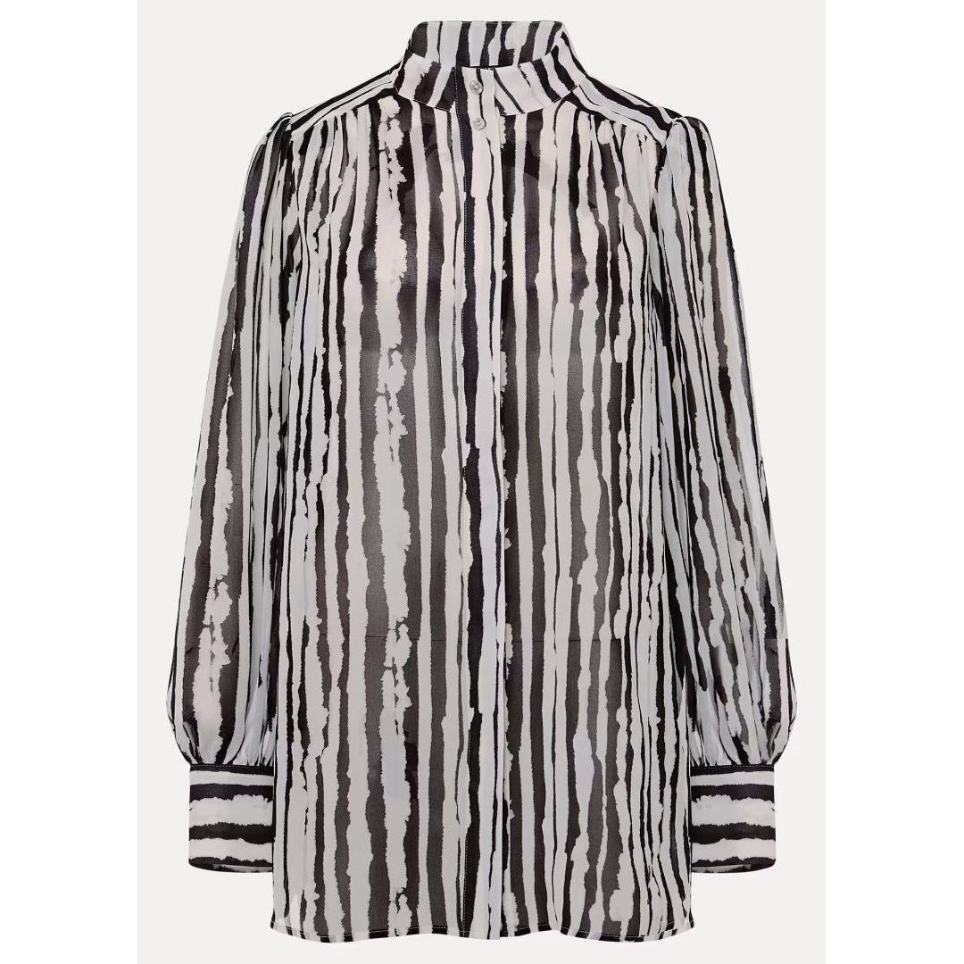 Phase Eight Leinani Mark Making Print Blouse - Black/Multi