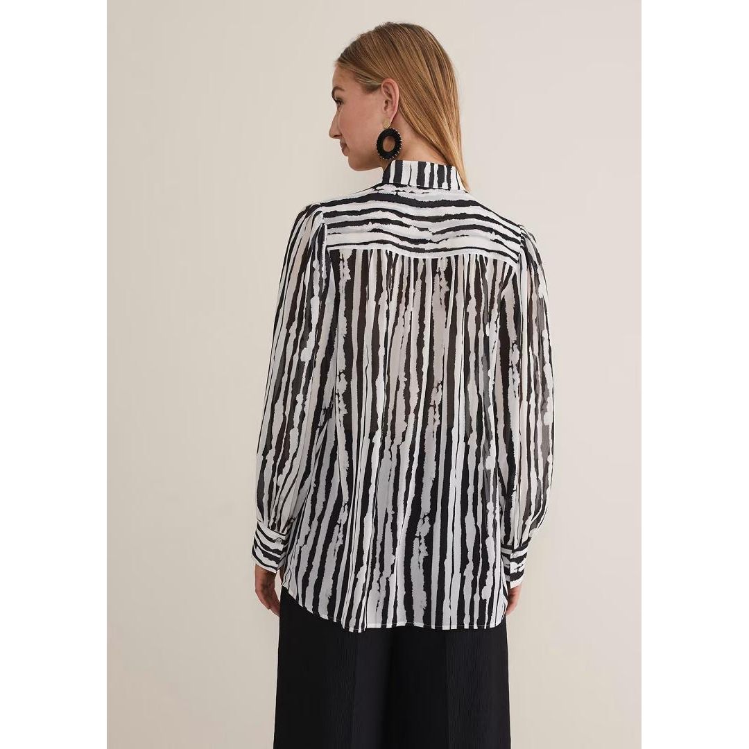 Phase Eight Leinani Mark Making Print Blouse - Black/Multi