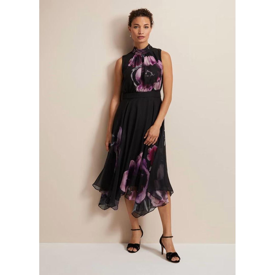 Phase Eight Lucinda Floral Chiffon Midi Dress - Multi