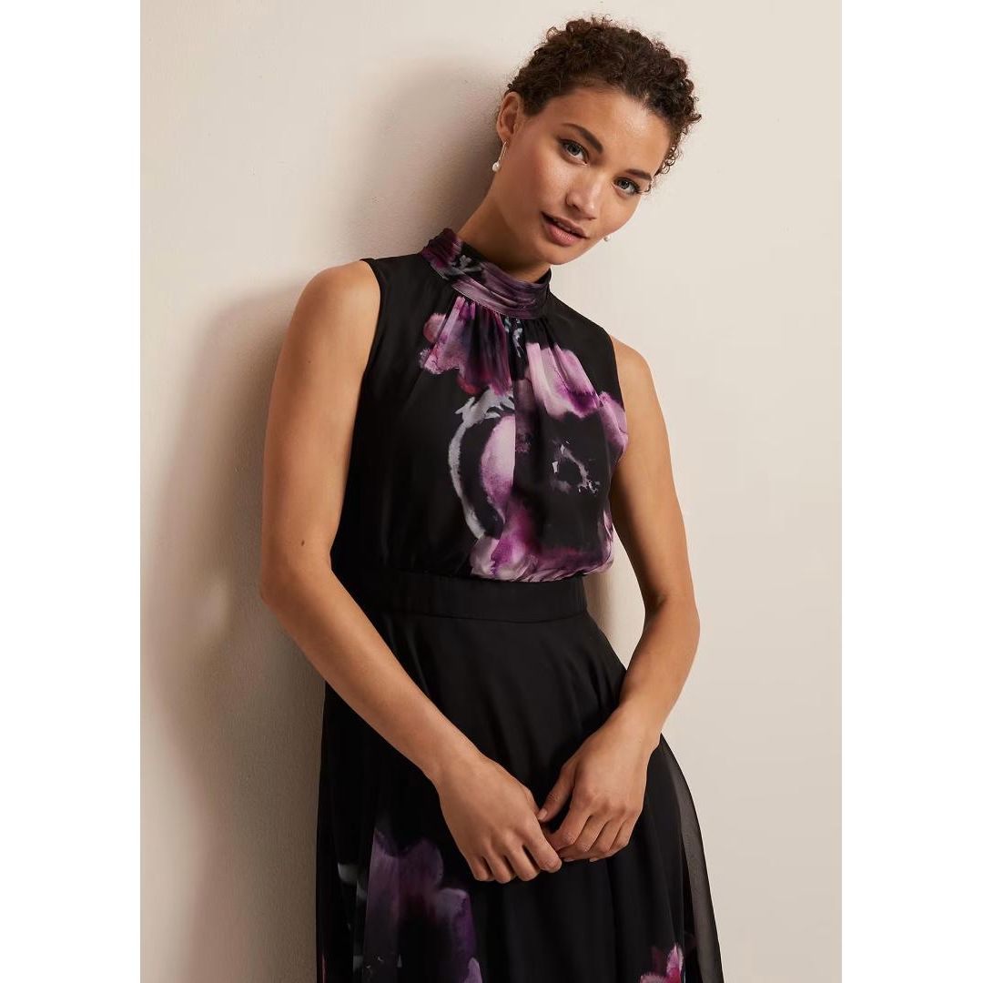 Phase Eight Lucinda Floral Chiffon Midi Dress - Multi