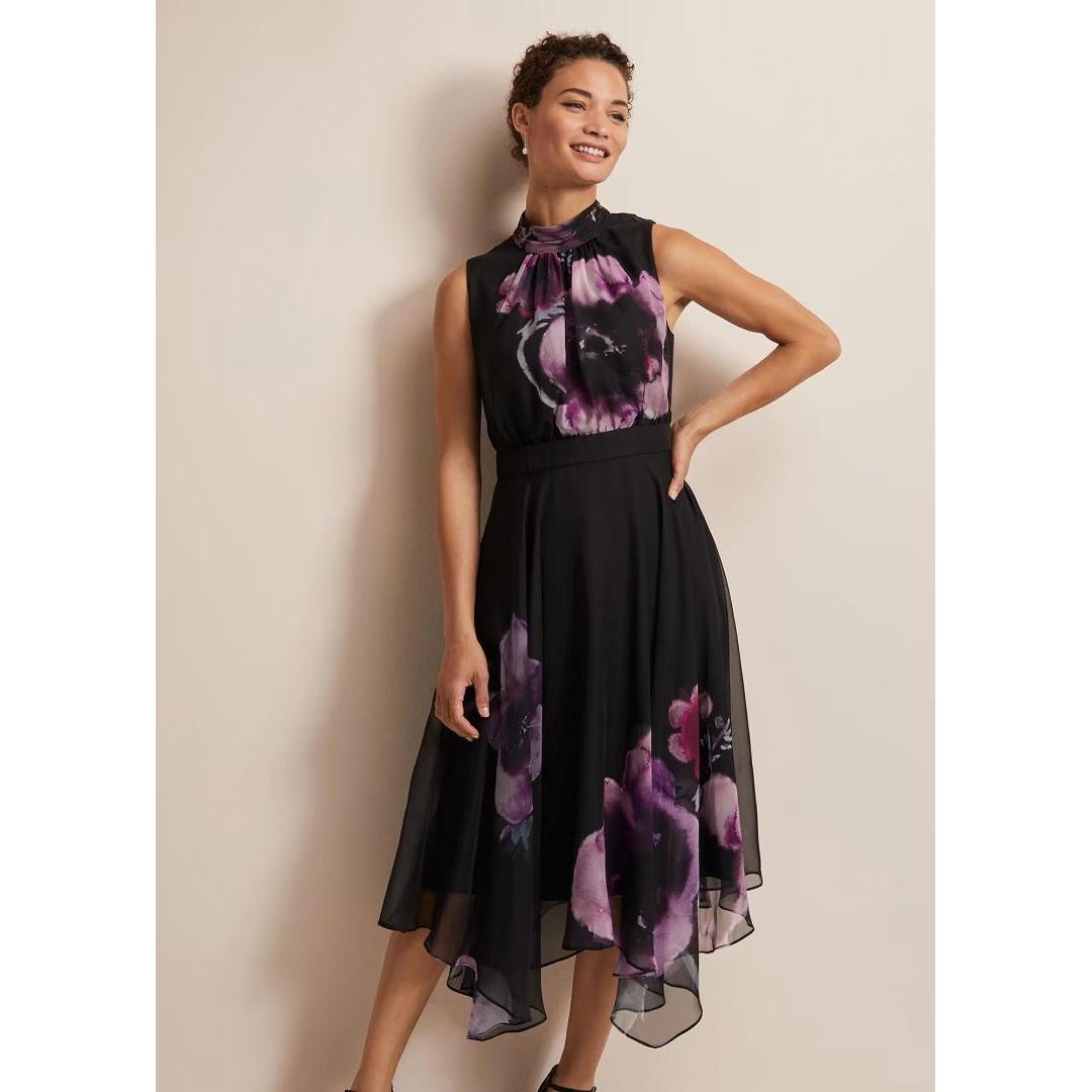 Phase Eight Lucinda Floral Chiffon Midi Dress - Multi