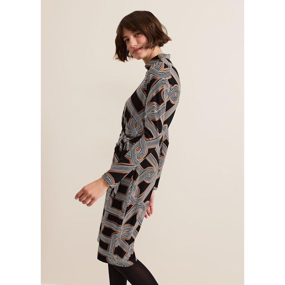 Phase Eight Margot Black Jersey Fitted Midi Dress - Black