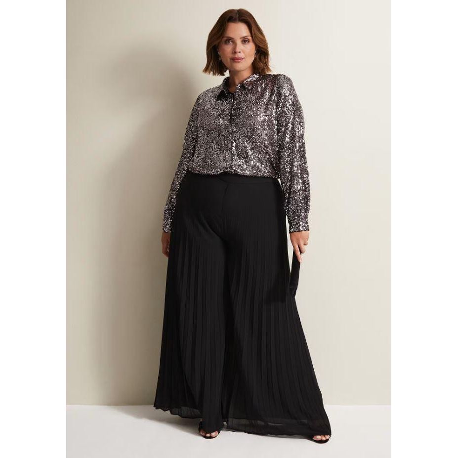 Phase Eight Medora Sequin Shirt - Silver