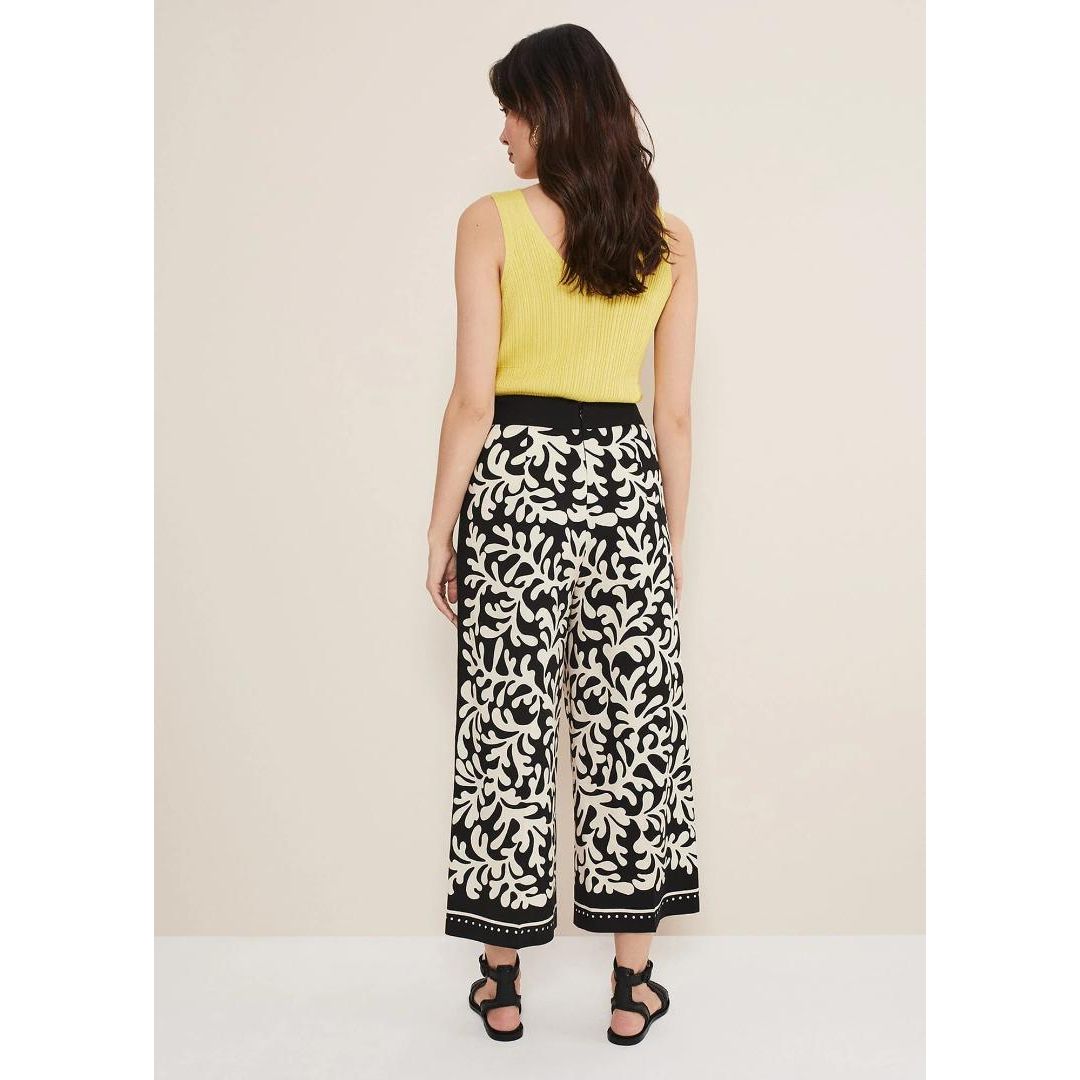 Phase Eight Nava Wide Leg Culottes - Black/Stone