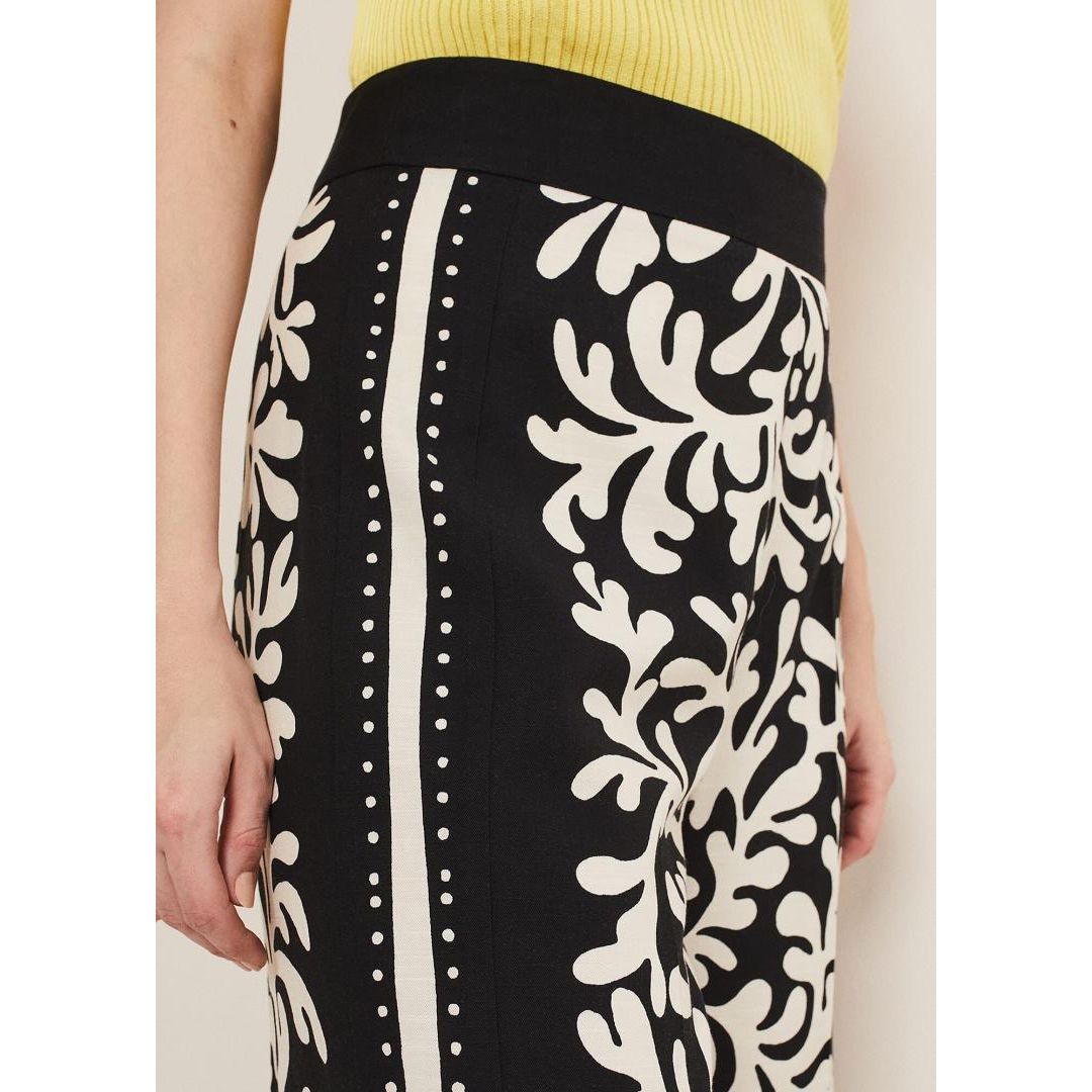 Phase Eight Nava Wide Leg Culottes - Black/Stone