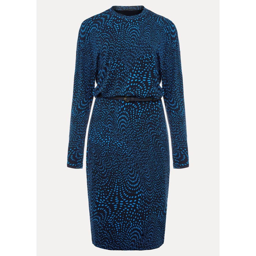 Phase Eight Pinna Print Jersey Dress - Cobalt/Navy
