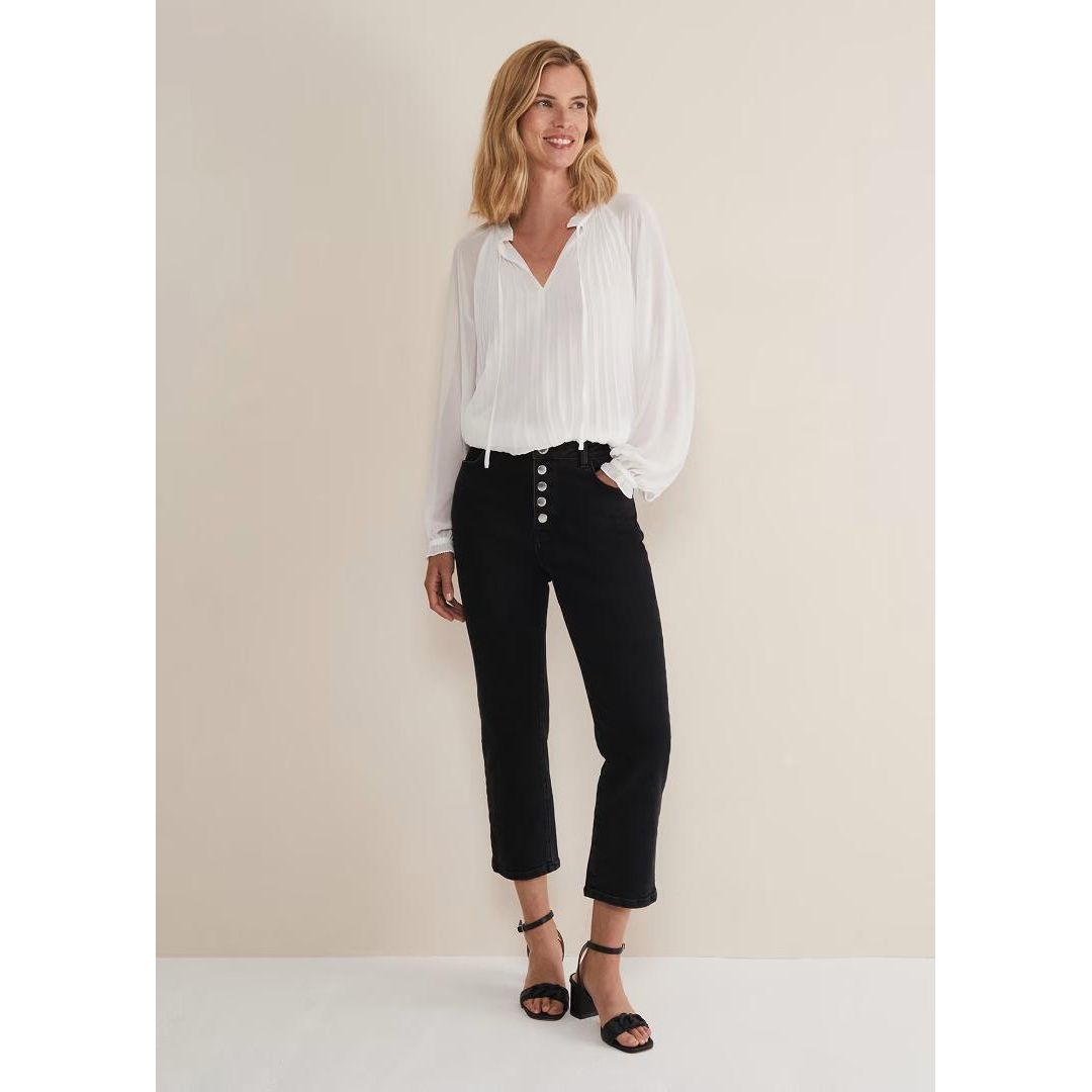 Phase Eight Prairie Pleated Blouse - Ivory