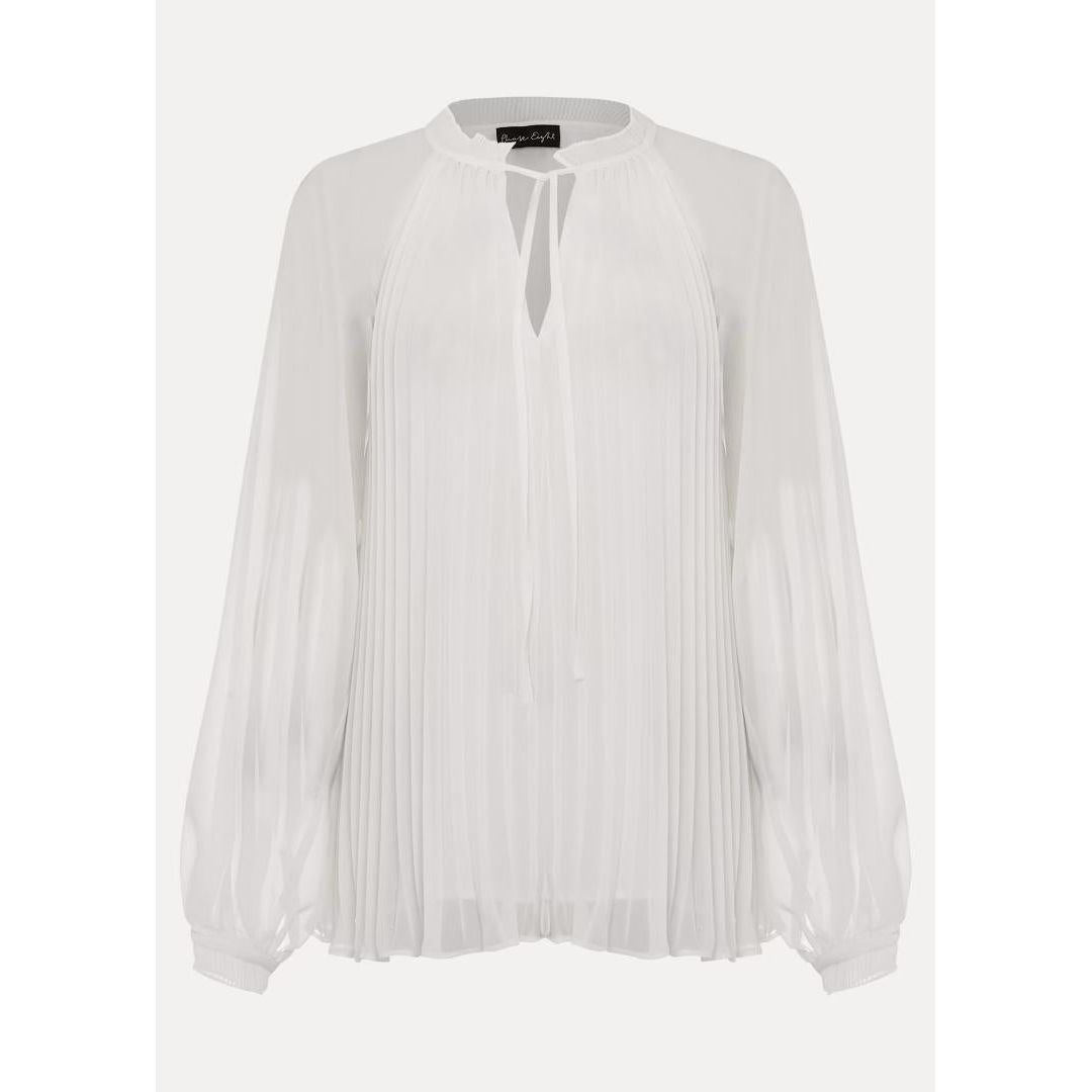 Phase Eight Prairie Pleated Blouse - Ivory
