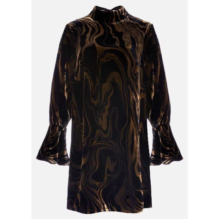 Phase Eight Rayna Velvet Swirl Mini Dress - Black