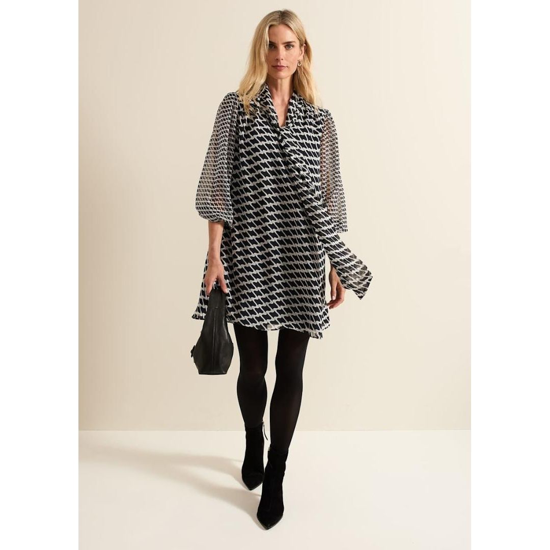 Phase Eight Suki Geo Tunic Mini Dress - Navy