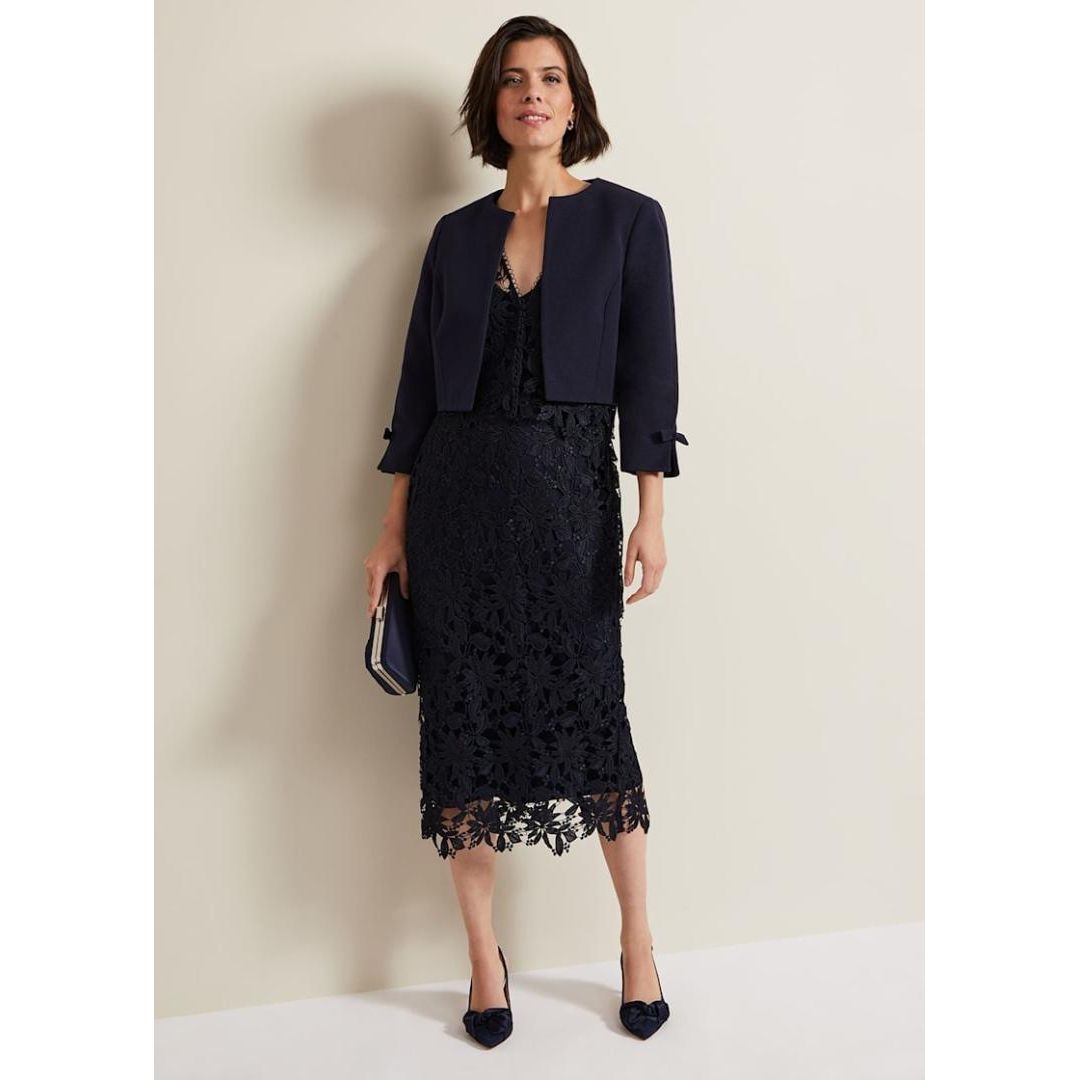 Phase Eight Zoelle Bow Jacket - Navy