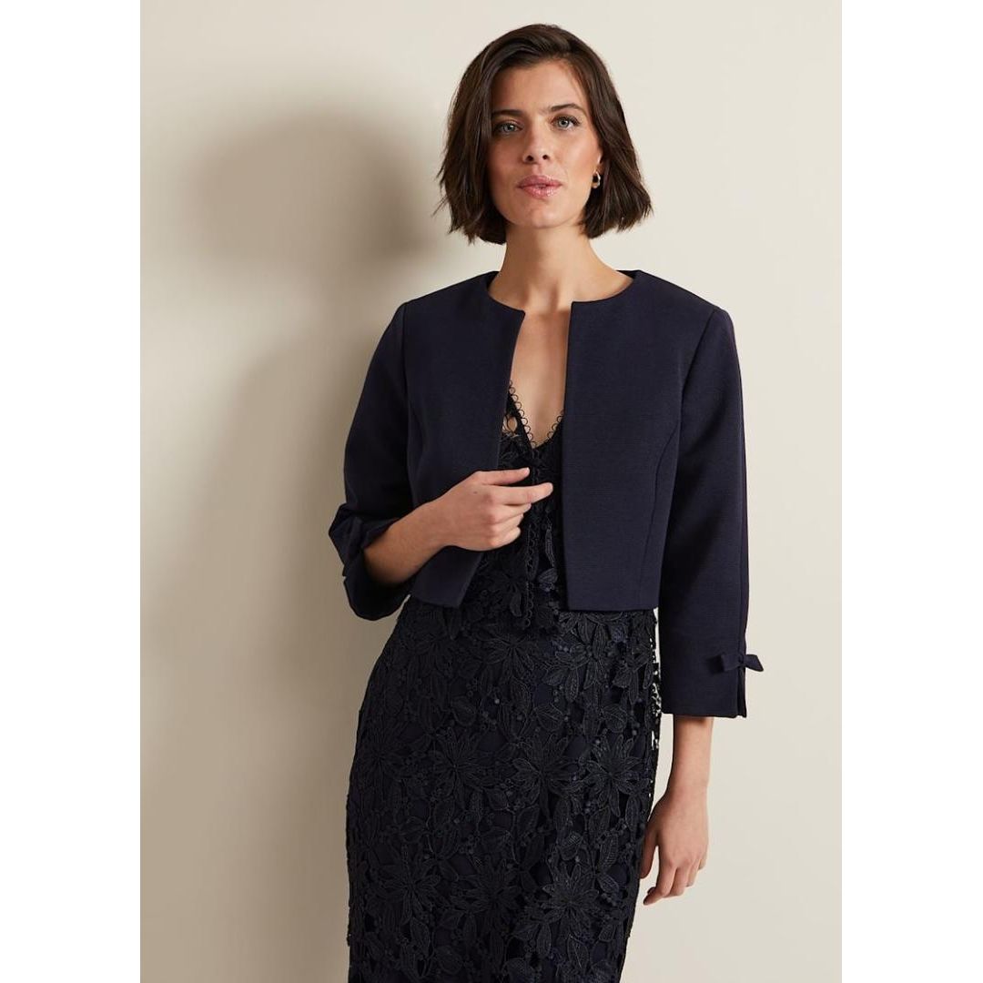 Phase Eight Zoelle Bow Jacket - Navy