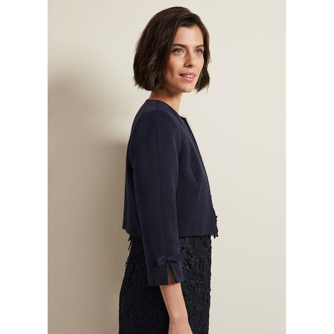 Phase Eight Zoelle Bow Jacket - Navy