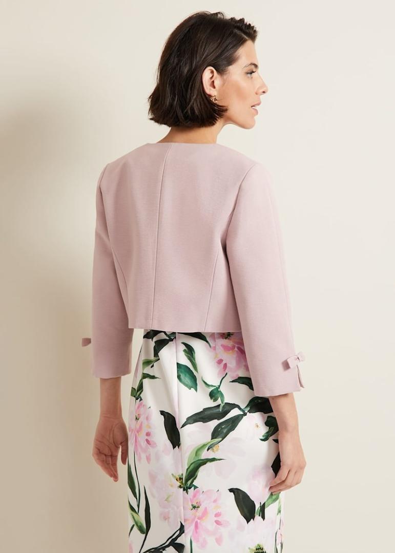 Phase Eight Zoelle Bow Jacket - Pale Pink