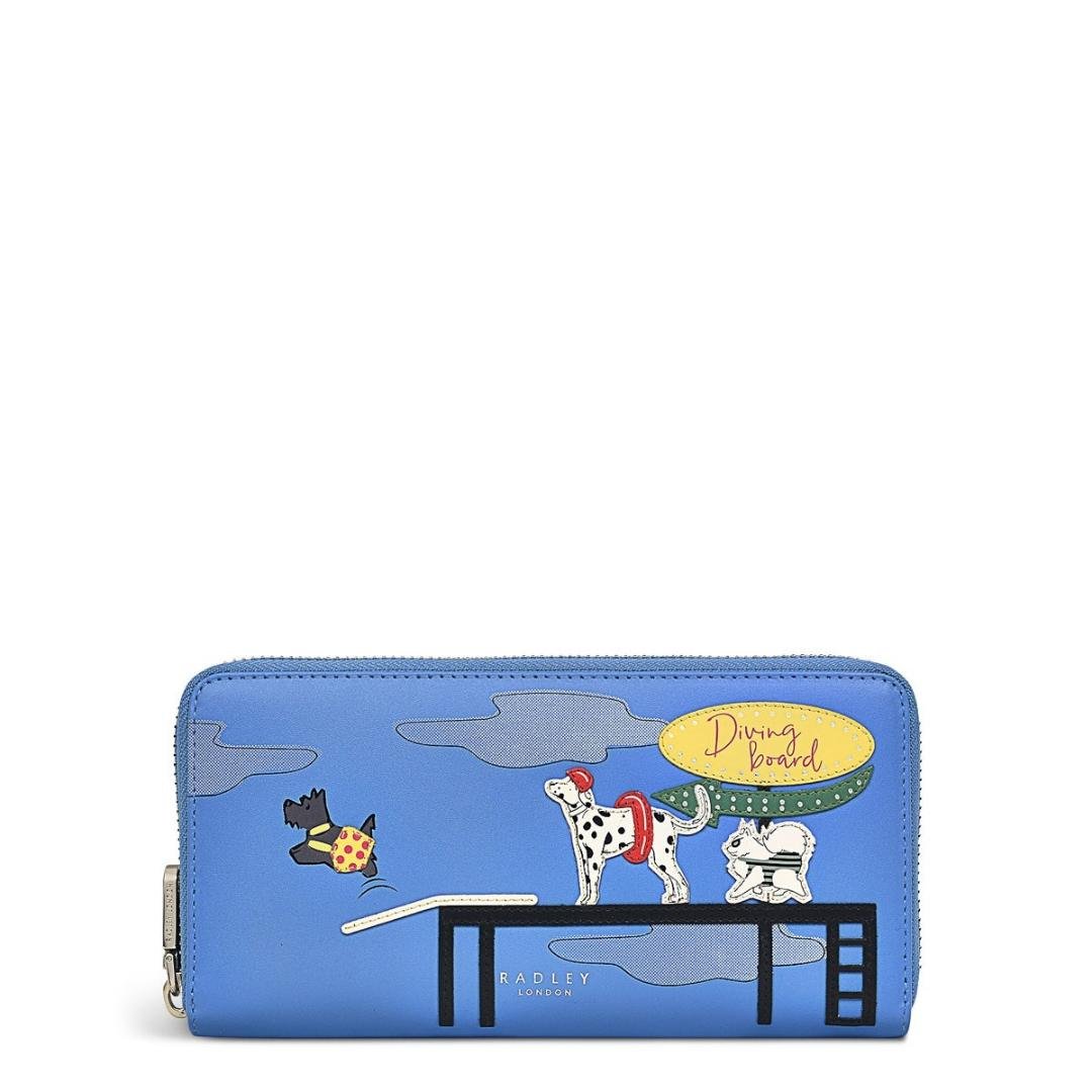 Radley Diving Board Large Zip Around Matinee Purse - Tranquil Blue