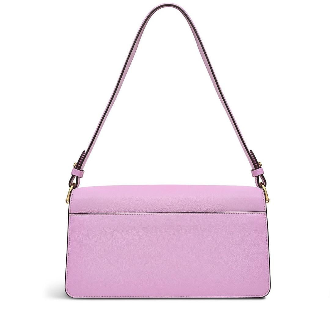 Radley Leather Lane Medium Flapover Shoulder Bag - Sugar Pink
