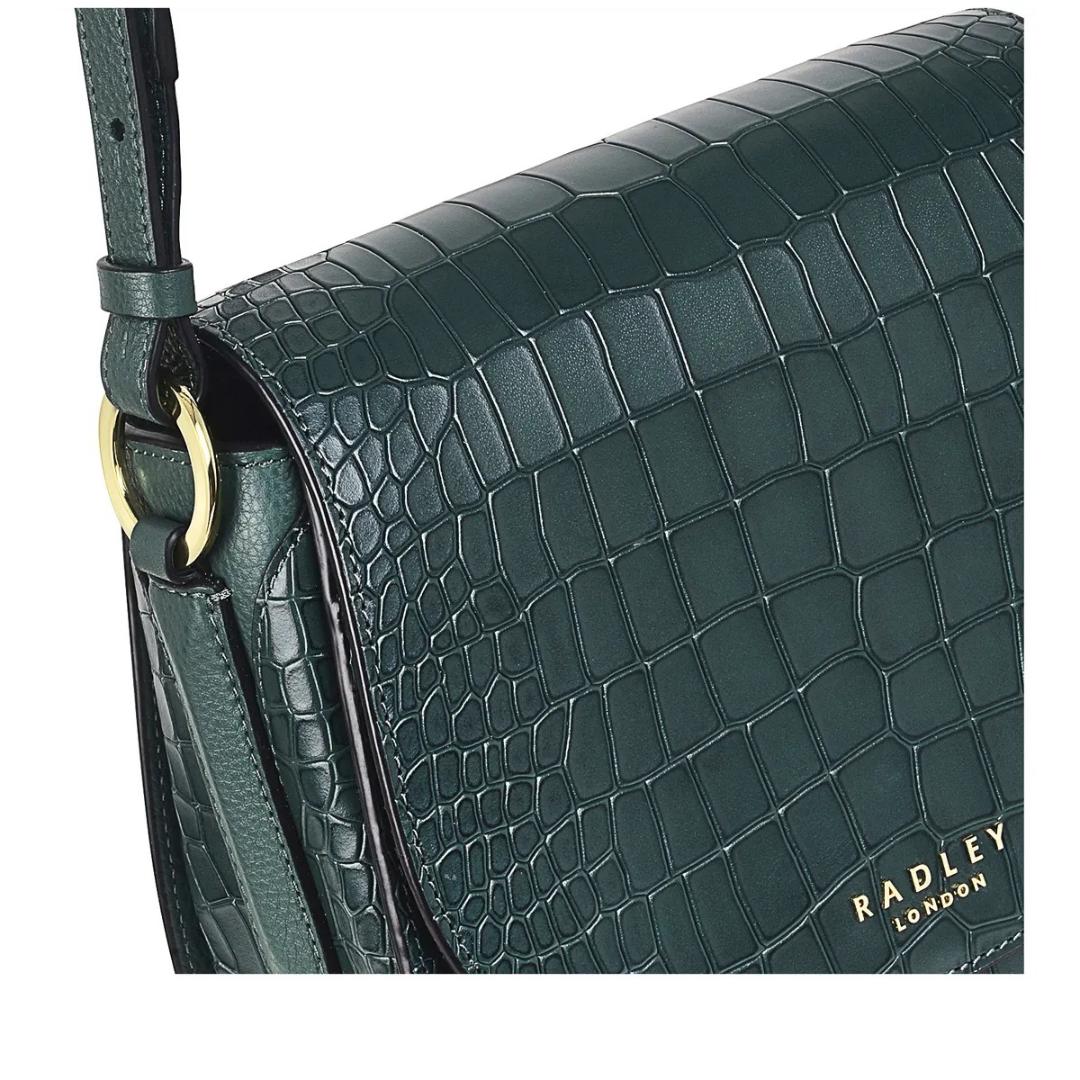 Radley Liverpool Street 2.0 Faux Croc Medium Flapover Crossbody Bag - Cedar