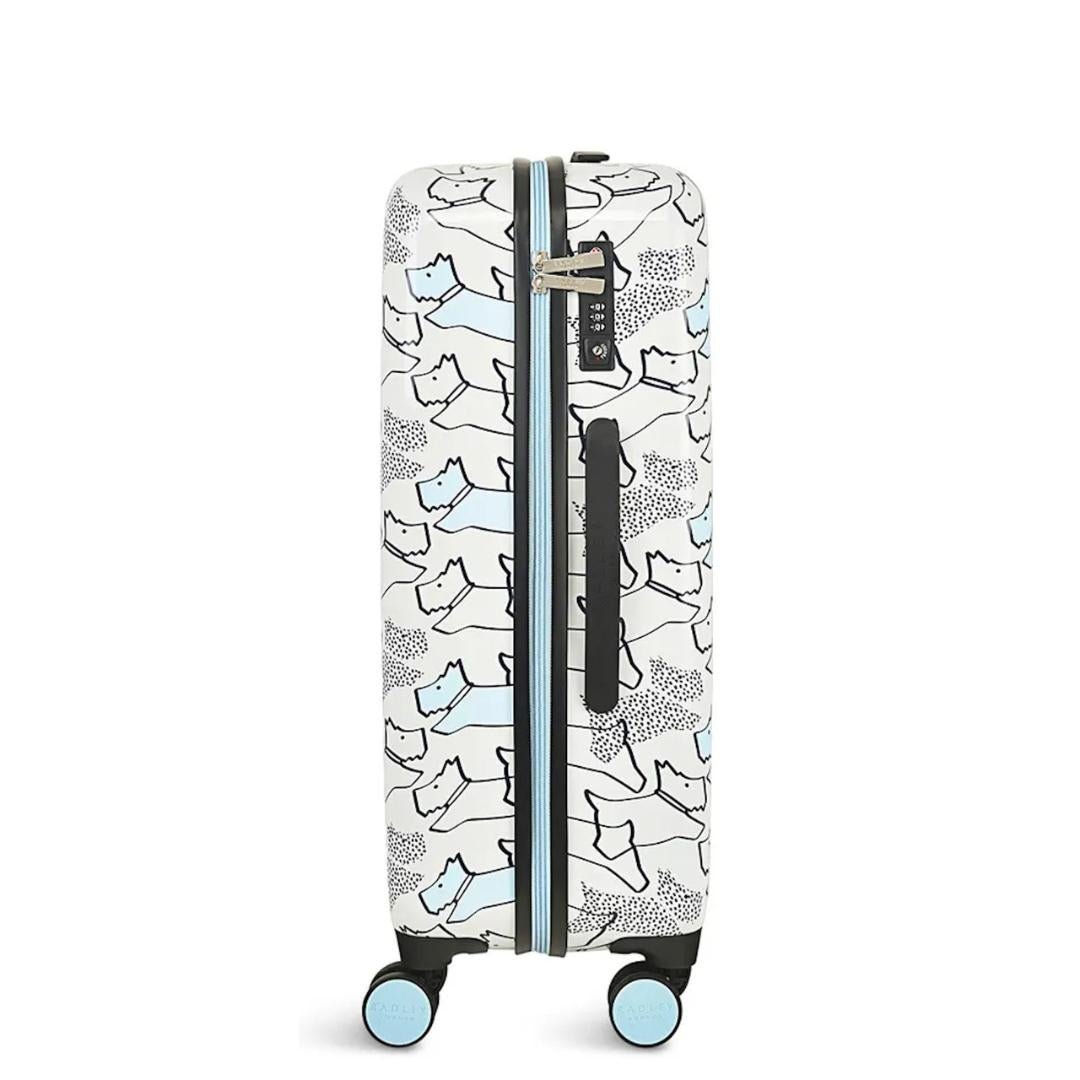 Radley Texture Dog 4 Wheel Medium Suitcase 68cm - Pale Blue