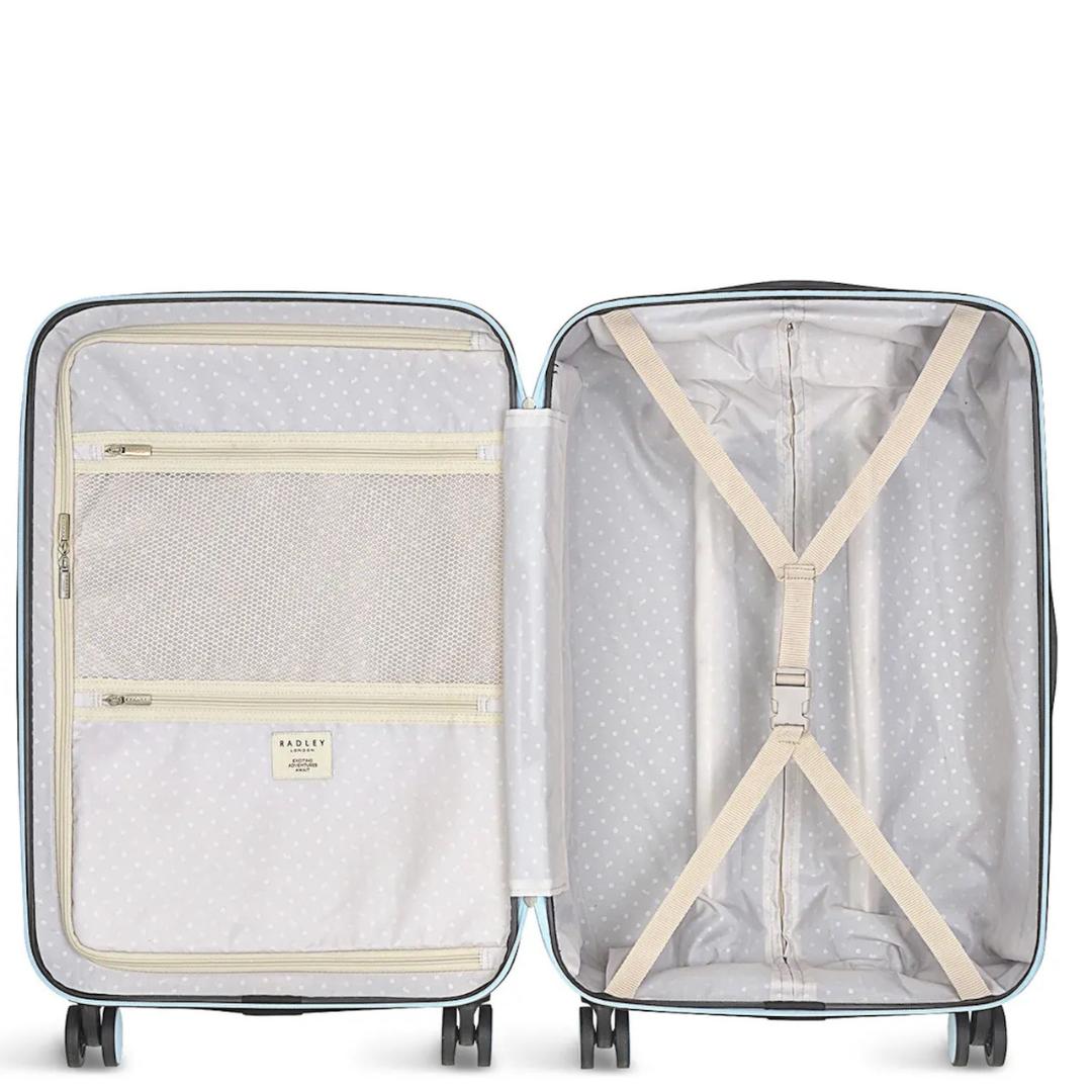 Radley Texture Dog 4 Wheel Medium Suitcase 68cm - Pale Blue