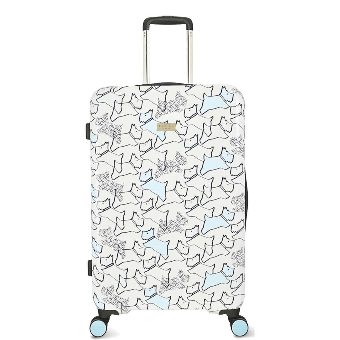 Radley Texture Dog 4 Wheel Medium Suitcase 68cm - Pale Blue