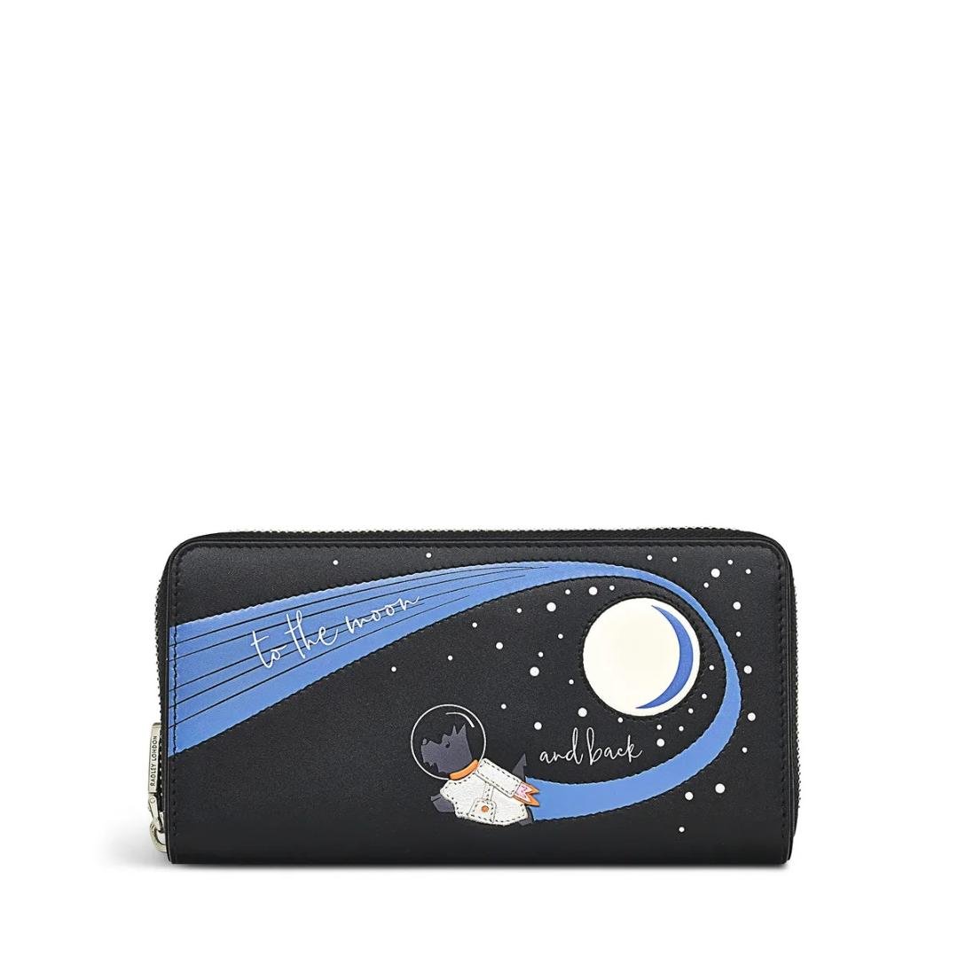 Radley To The Moon And Back Again Large Zip Around Matinee Purse - Black