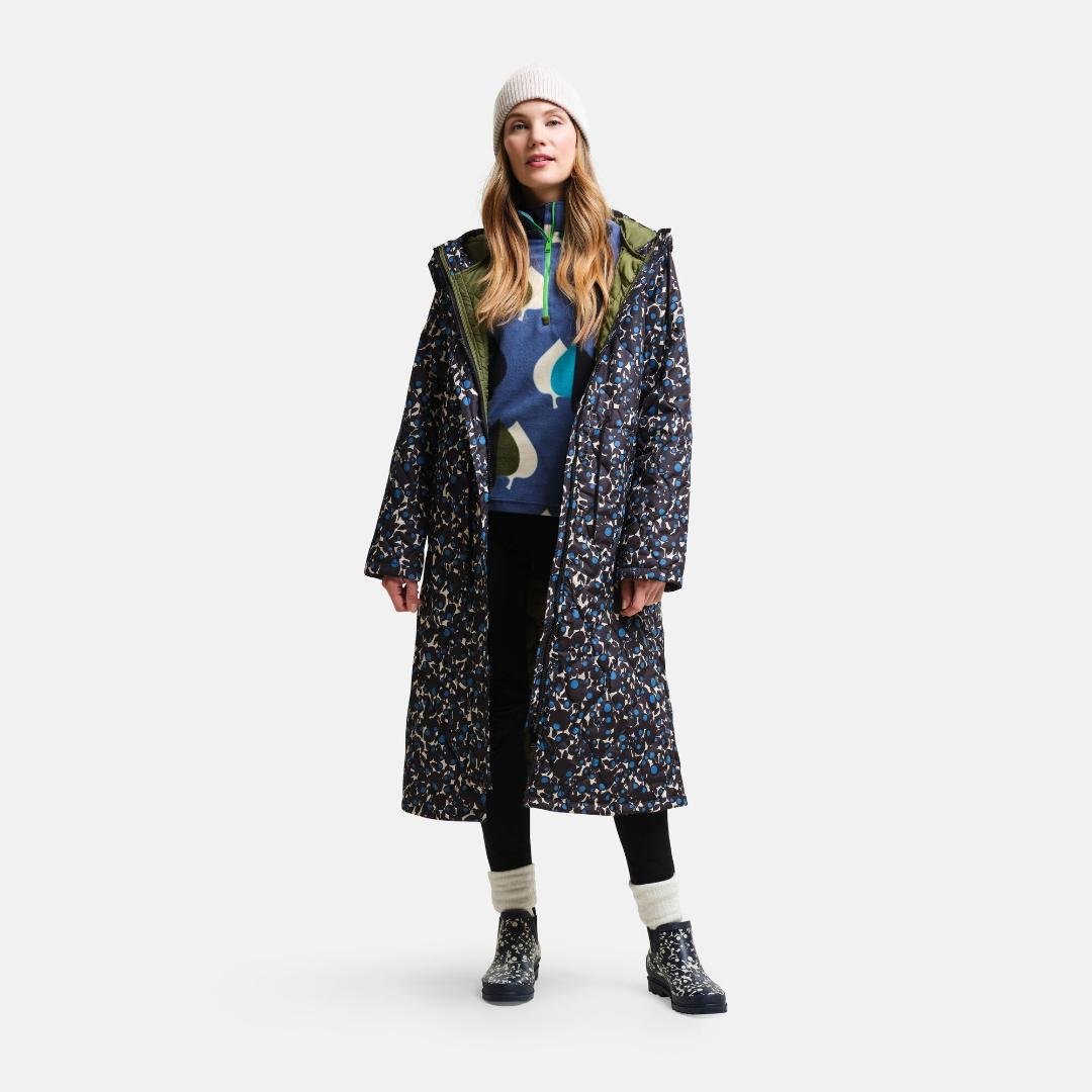 Regatta Orla Kiely Longline Quilted Jacket - Berry Bubble Blue