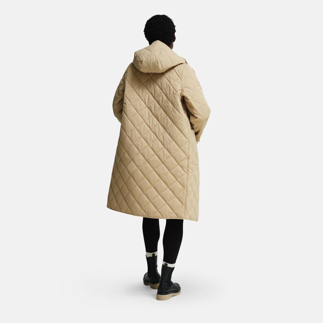 Regatta Orla Kiely Quilted Reversable Midi Jacket - Reflected Trees Black/Oat