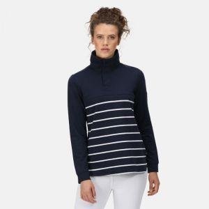 Regatta Women's Hensley Overhead Fleece - Navy White Stripe