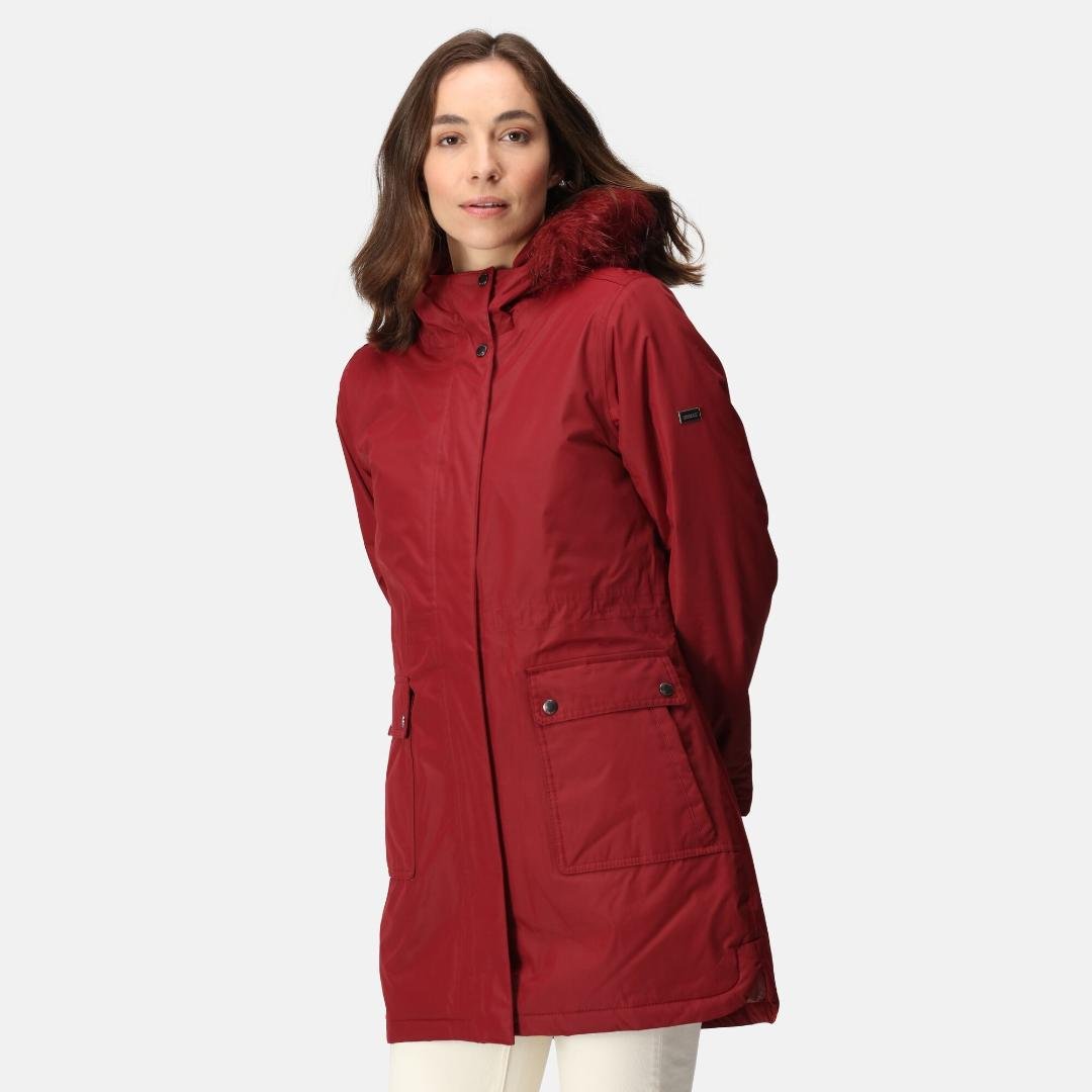 Regatta Women's Sabinka Fur Trim Parka Jacket - Cabernet