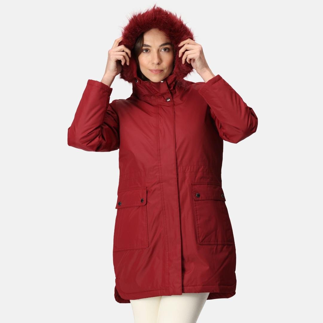 Regatta Women's Sabinka Fur Trim Parka Jacket - Cabernet