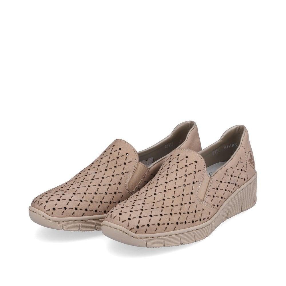 Rieker 53795-60 Doris Womens Slip-On Shoes - Beige