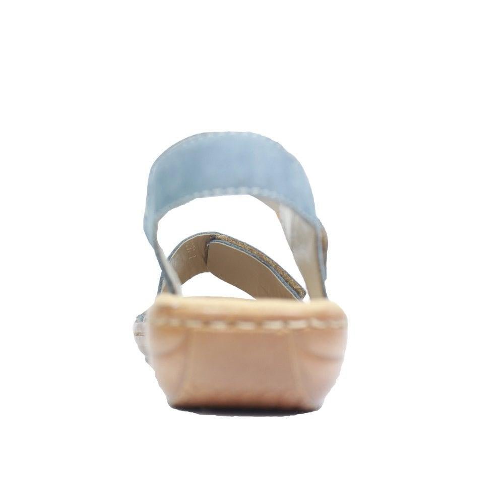 Rieker 608Z3-14 Jeans Blue Nubuck Leather Womens Sandals