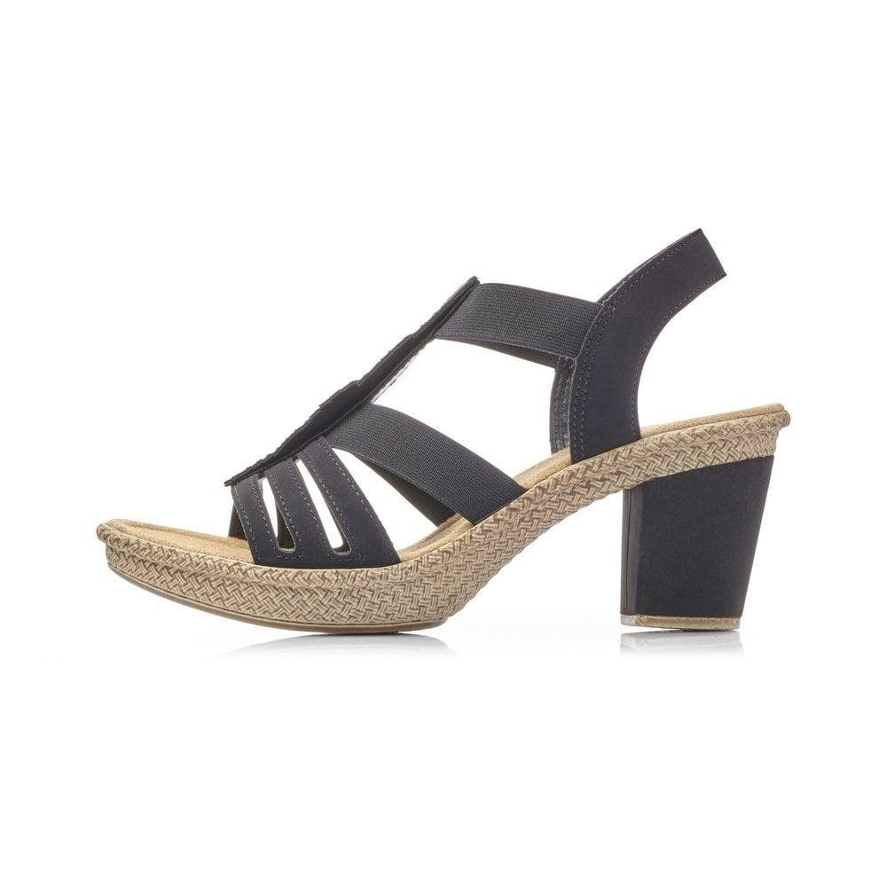 Rieker 66526-00 Rabea Ladies Elasticated Sandals - Black