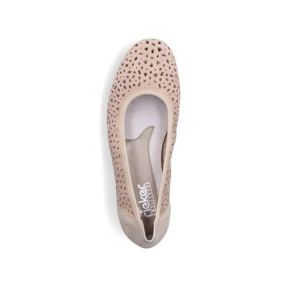 Rieker L9365-61 Anita Womens Slip On Shoes - Beige
