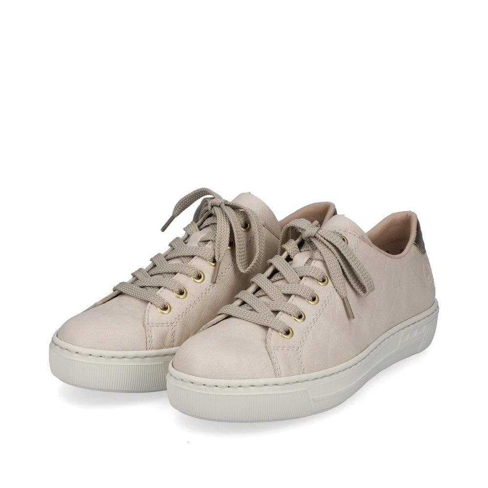 Rieker L9800-80 Enya Womens Lace-Up Shoes - Beige