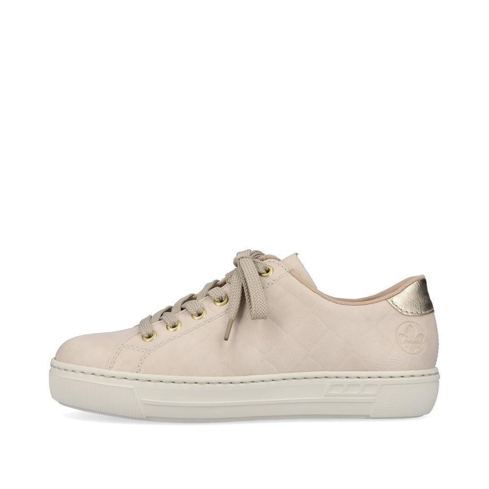 Rieker L9800-80 Enya Womens Lace-Up Shoes - Beige