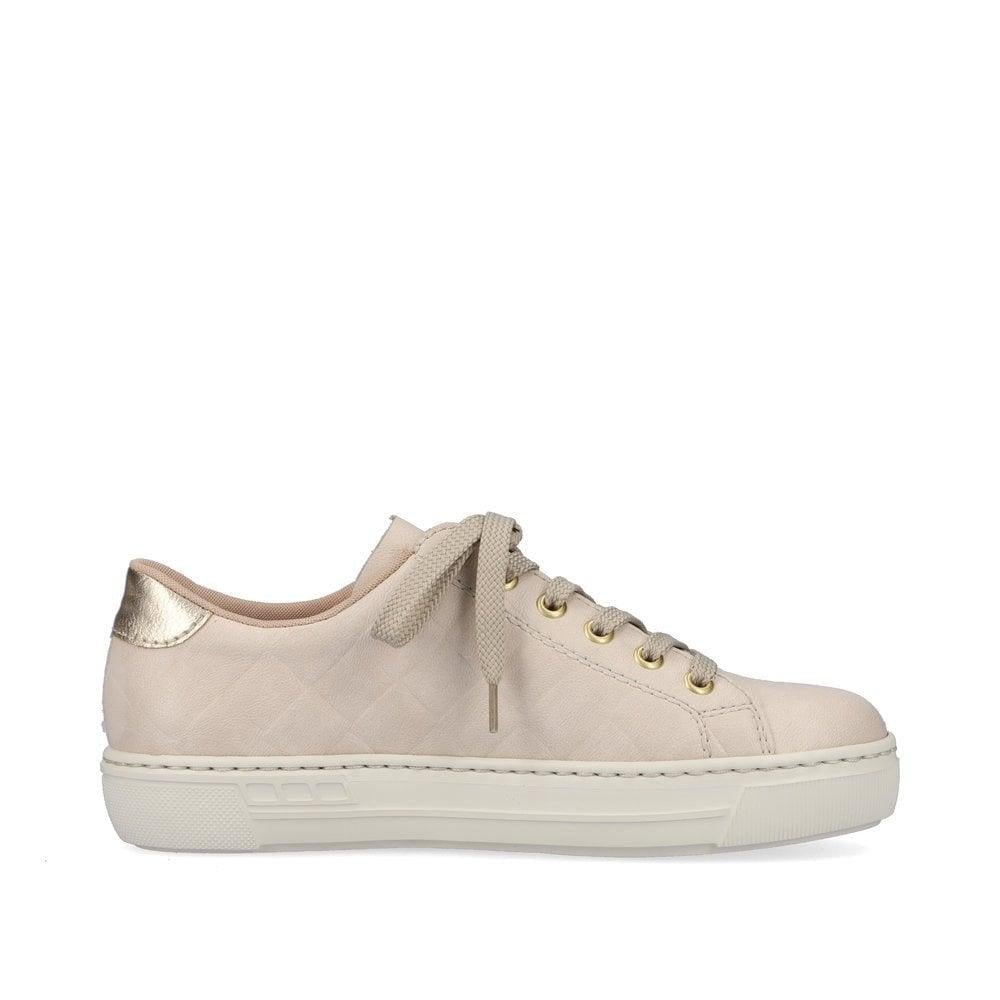 Rieker L9800-80 Enya Womens Lace-Up Shoes - Beige