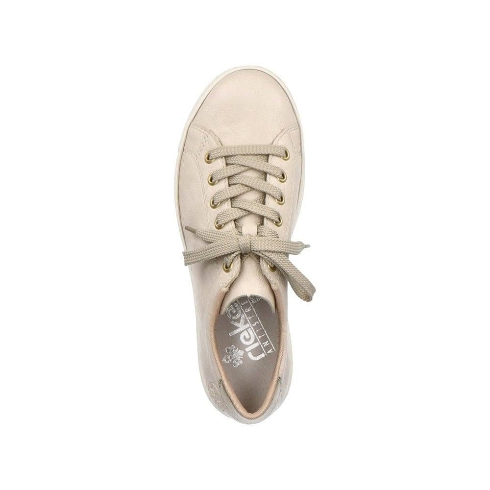 Rieker L9800-80 Enya Womens Lace-Up Shoes - Beige