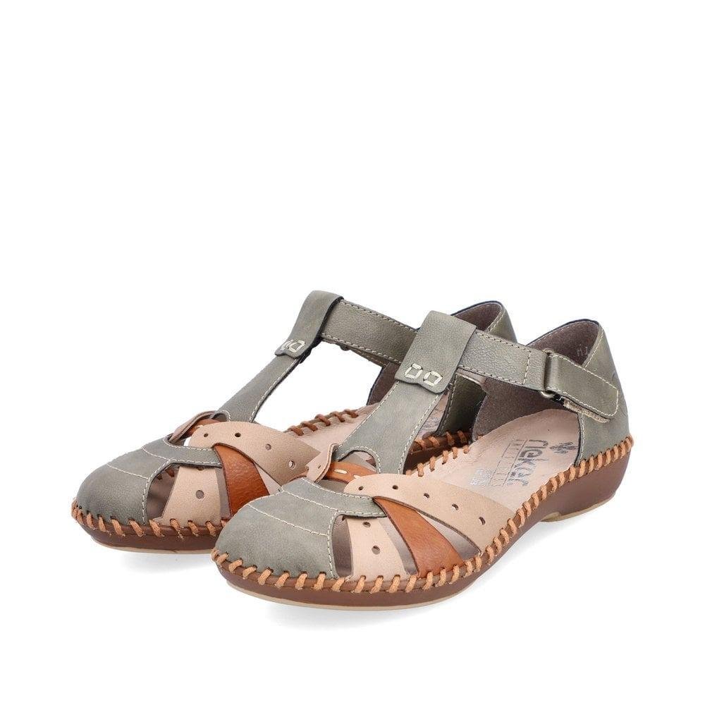 Rieker M1655-54 Desideria Womens Shoes - Green Combination