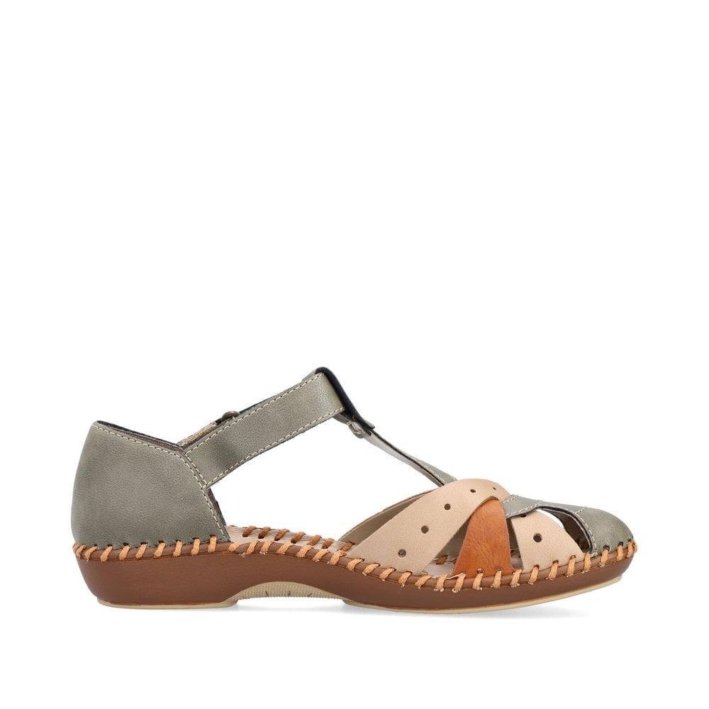 Rieker M1655-54 Desideria Womens Shoes - Green Combination