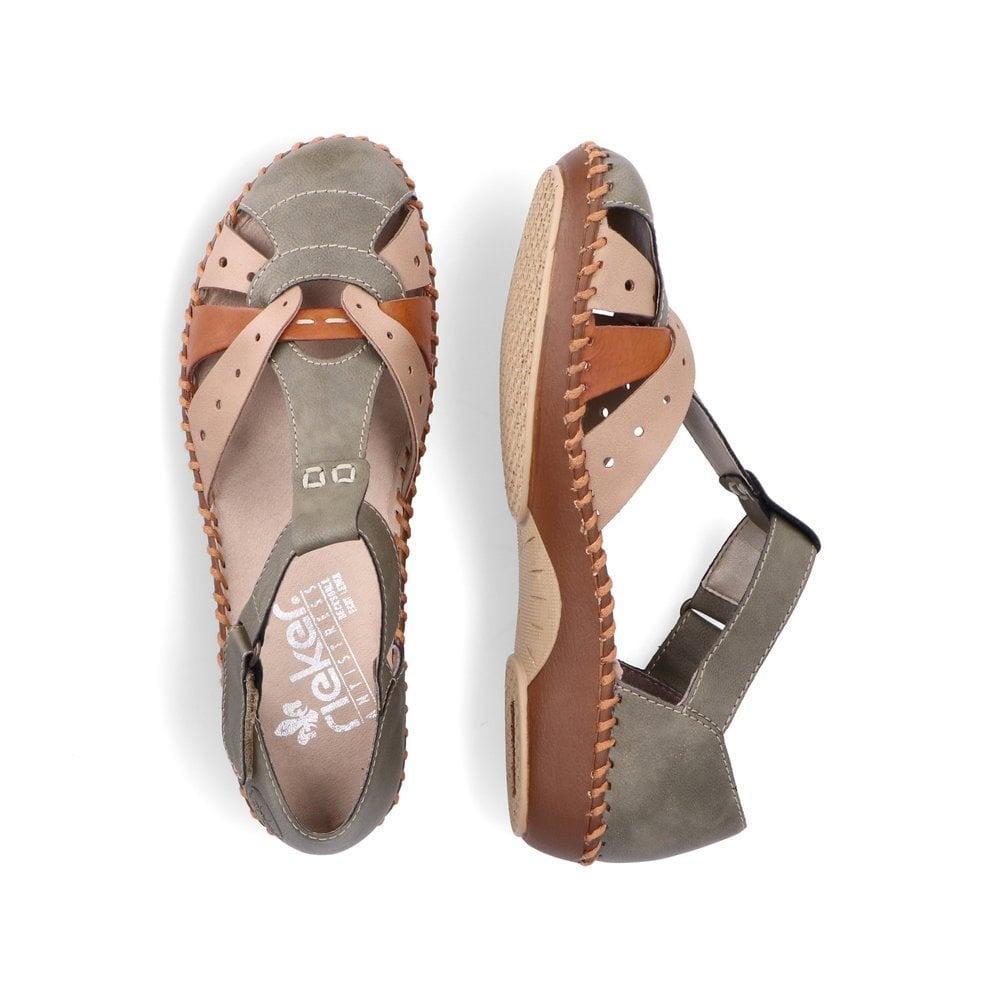 Rieker M1655-54 Desideria Womens Shoes - Green Combination