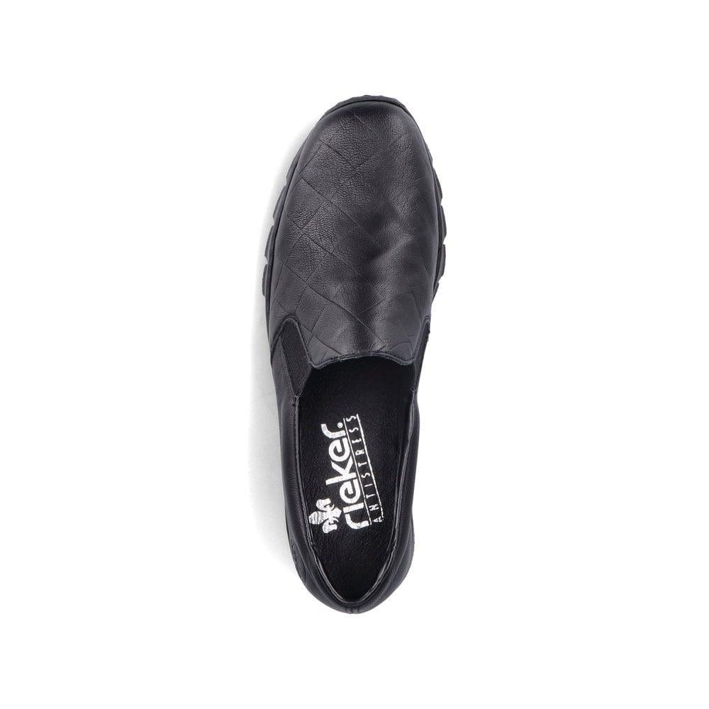 Rieker N3363-00 Womens Slip-On Shoes - Black