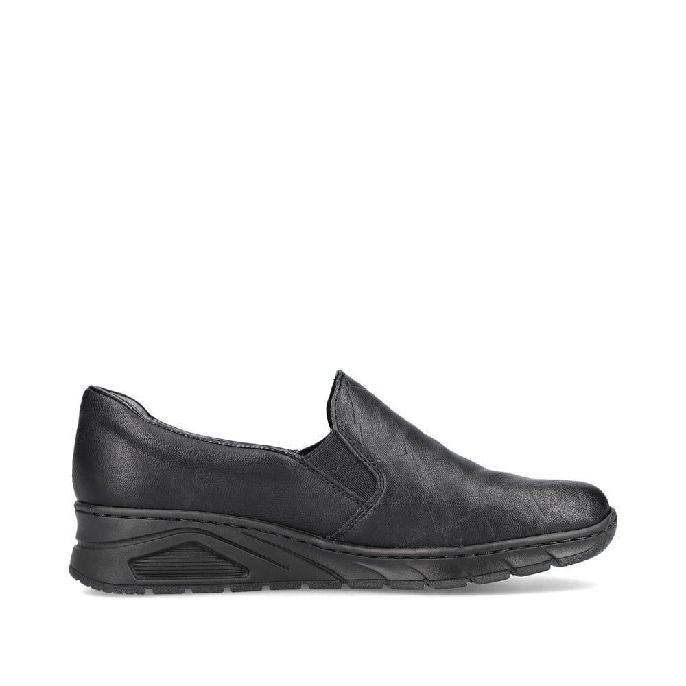 Rieker N3363-00 Womens Slip-On Shoes - Black