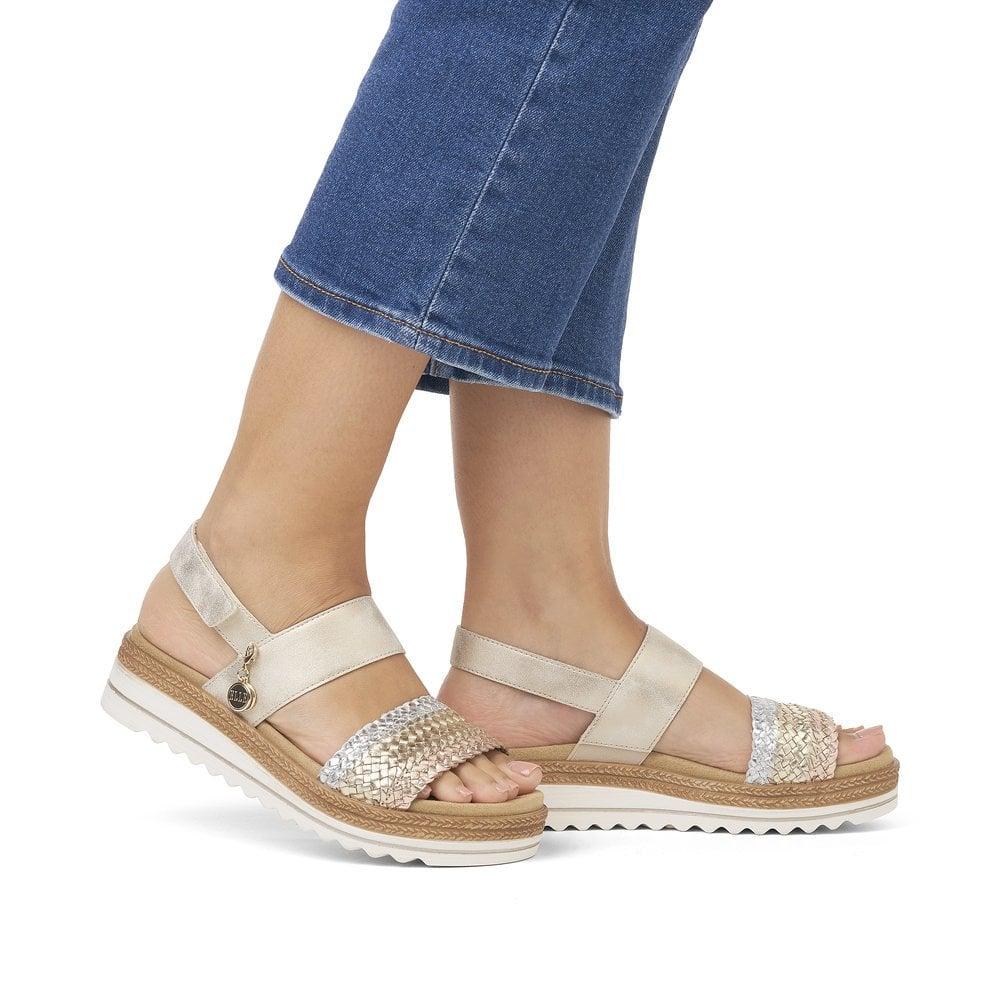 Rieker Remonte D0Q56-90 Jocelyn Womens Sandals - Metallic