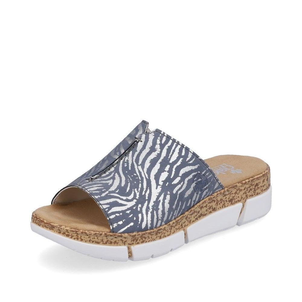 Rieker V23M9-10 Regina Womens Slip-On Sandals - Blue