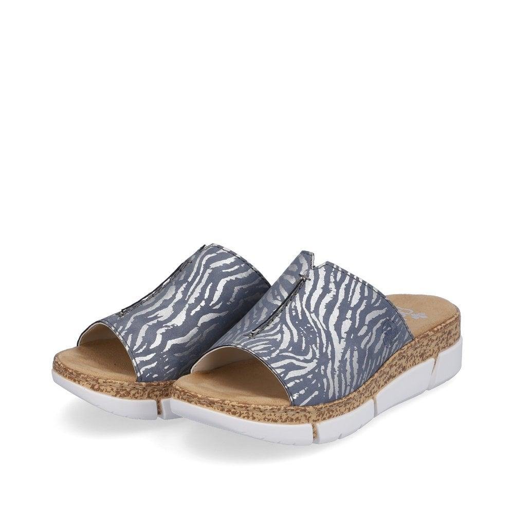 Rieker V23M9-10 Regina Womens Slip-On Sandals - Blue